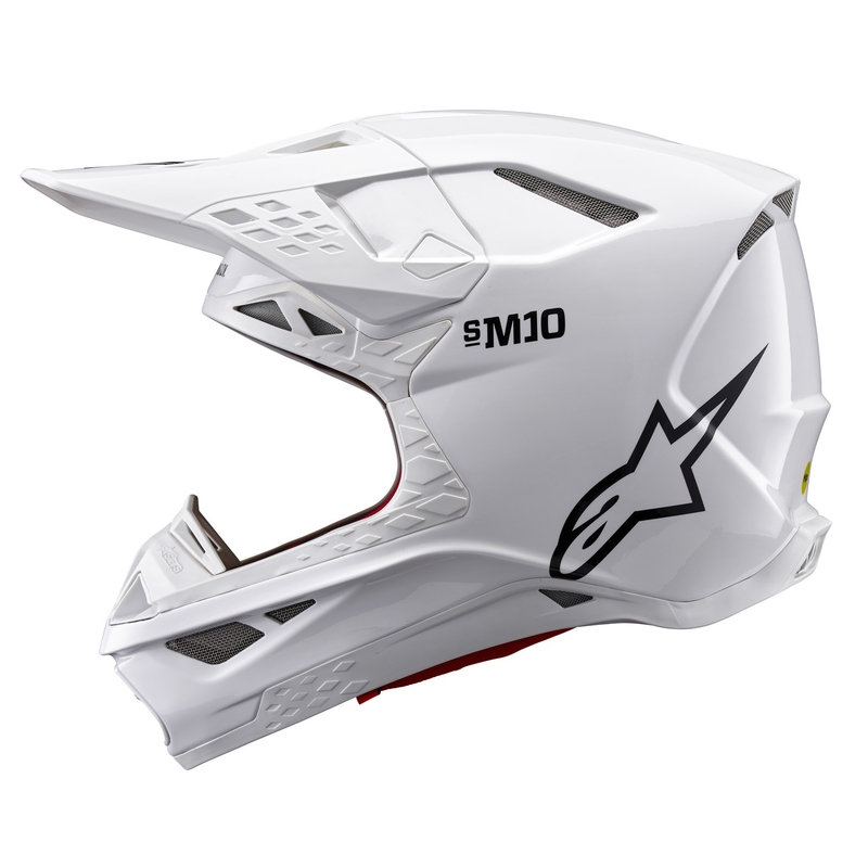 Alpinestars Supertech S-M10 Στερεό λευκό κράνος Motocross