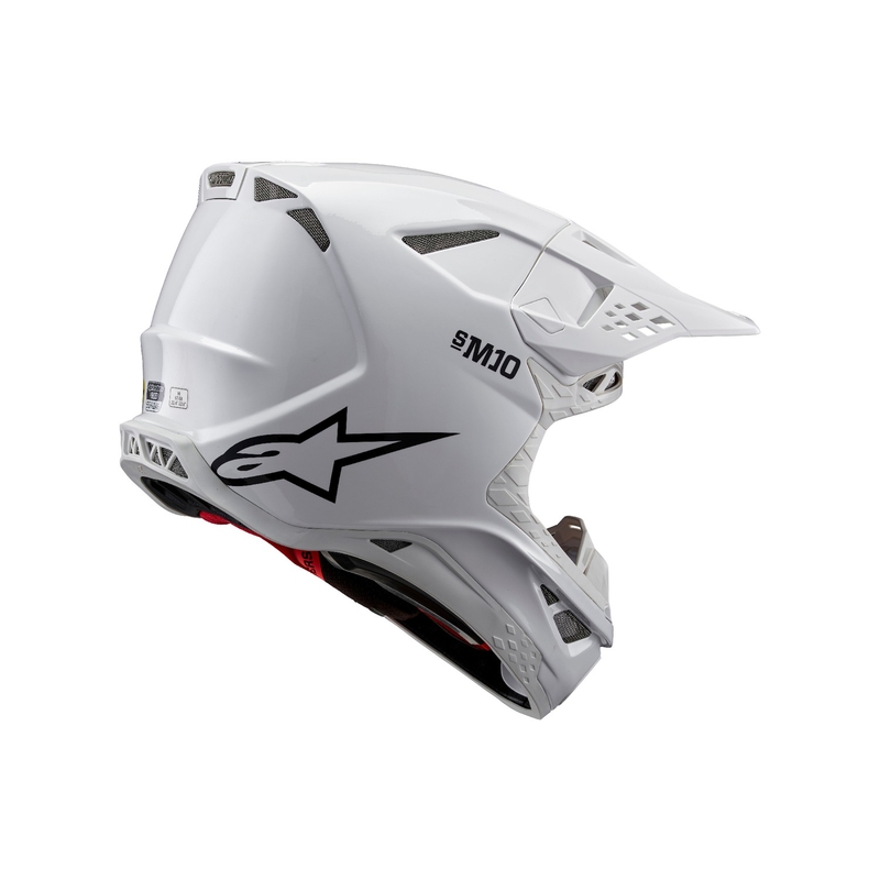 Alpinestars Supertech S-M10 Στερεό λευκό κράνος Motocross