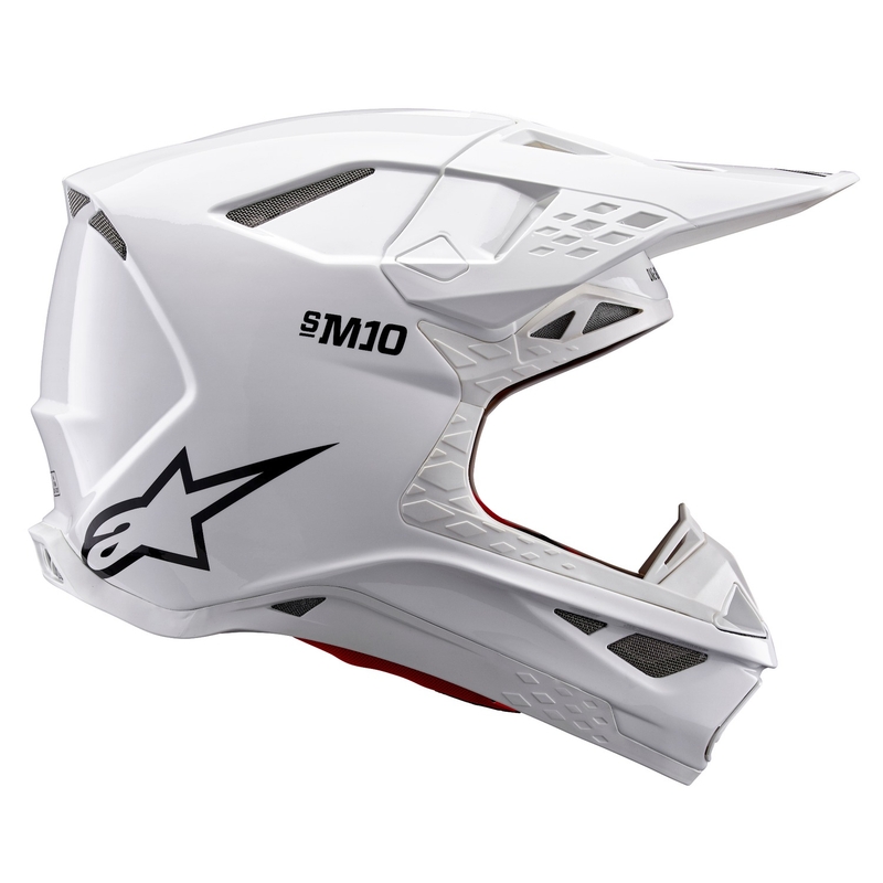 Alpinestars Supertech S-M10 Στερεό λευκό κράνος Motocross