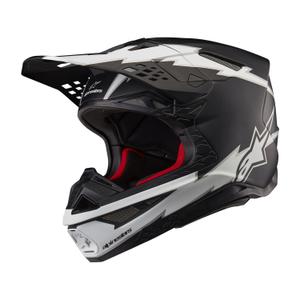 Alpinestars Supertech S-M10 Ampress Κράνος Motocross μαύρο και λευκό ματ