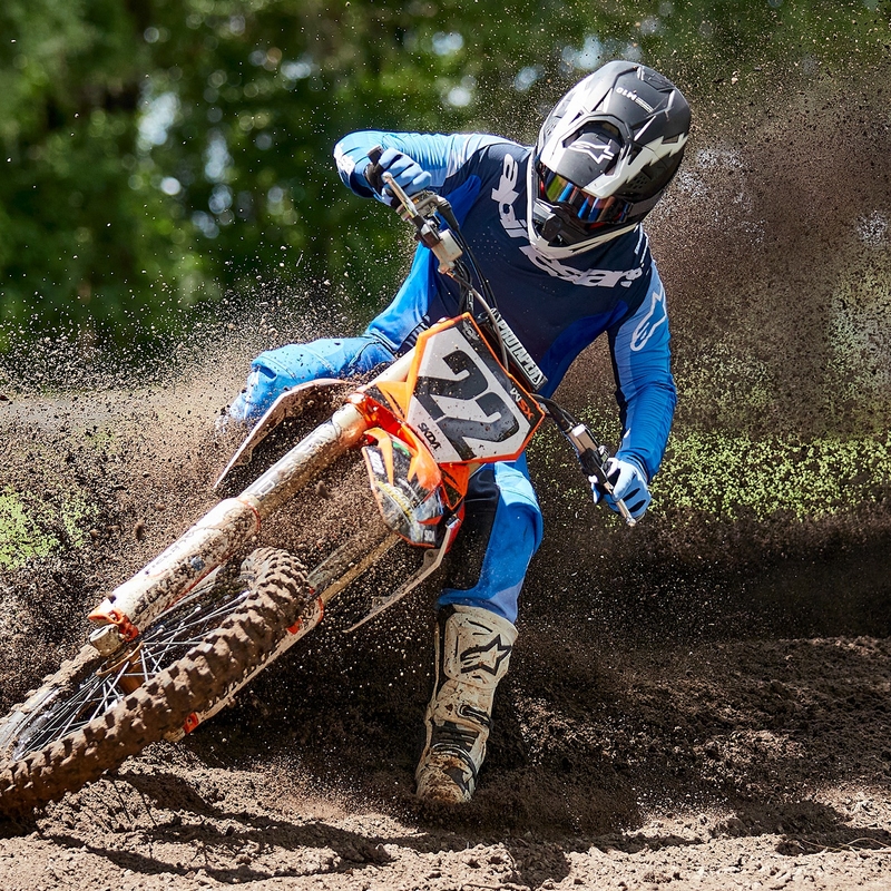 Alpinestars Supertech S-M10 Ampress Κράνος Motocross μαύρο και λευκό ματ