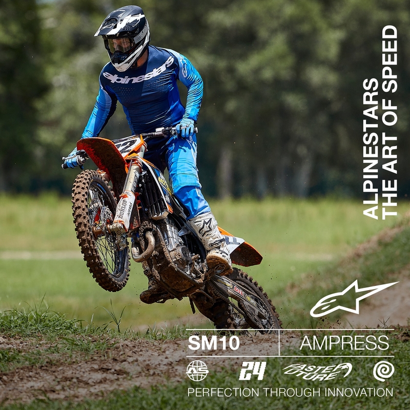 Alpinestars Supertech S-M10 Ampress Κράνος Motocross μαύρο και λευκό ματ