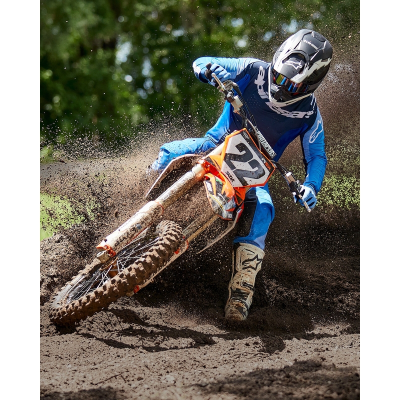 Alpinestars Supertech S-M10 Ampress Κράνος Motocross μαύρο και λευκό ματ