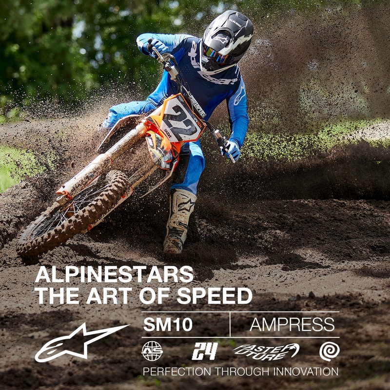 Alpinestars Supertech S-M10 Ampress Κράνος Motocross μαύρο και λευκό ματ
