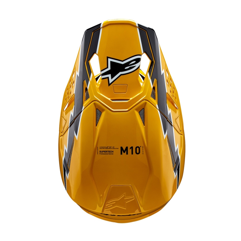 Alpinestars Supertech S-M10 Ampress Κράνος Motocross Μαύρο και κίτρινο