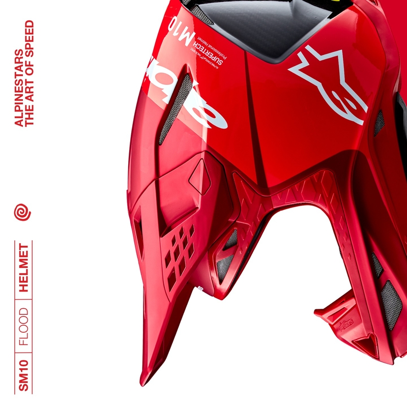 Alpinestars Supertech S-M10 Flood κράνος motocross ματ φλούο κόκκινο