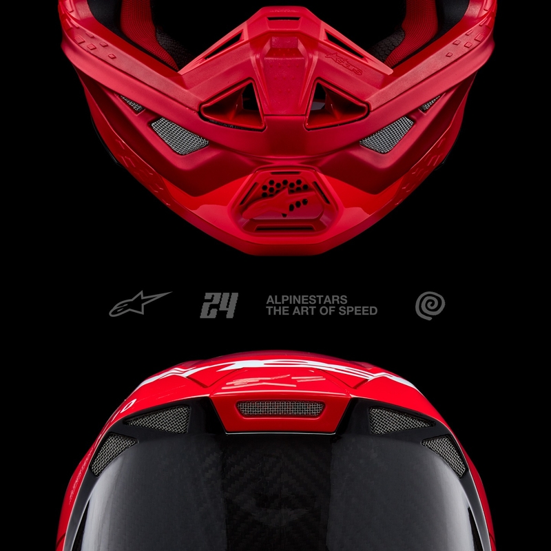 Alpinestars Supertech S-M10 Flood κράνος motocross ματ φλούο κόκκινο