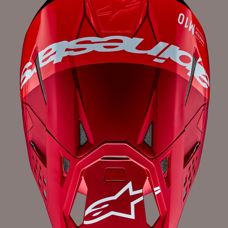 Alpinestars Supertech S-M10 Flood κράνος motocross ματ φλούο κόκκινο