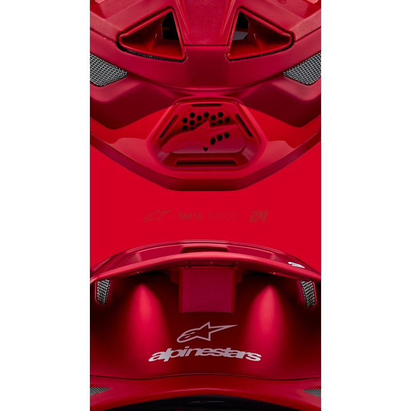 Alpinestars Supertech S-M10 Flood κράνος motocross ματ φλούο κόκκινο