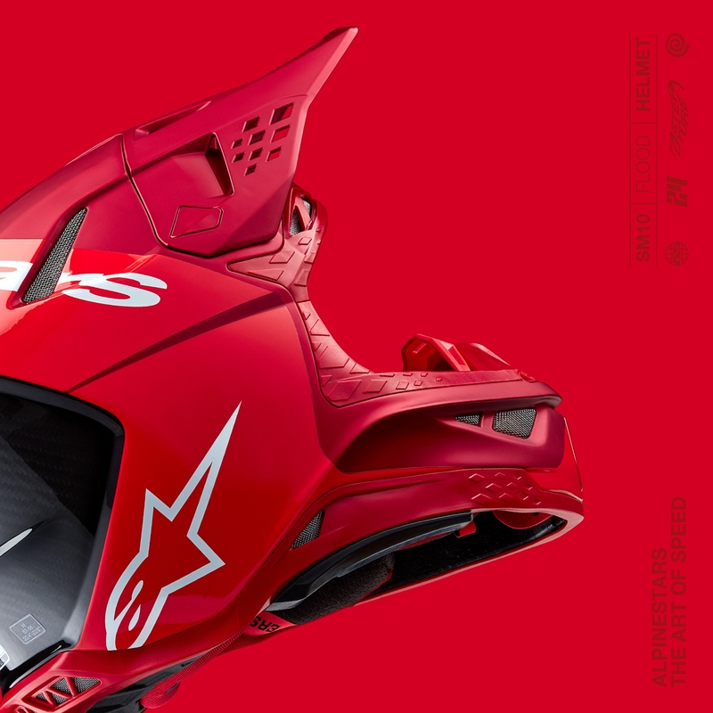 Alpinestars Supertech S-M10 Flood κράνος motocross ματ φλούο κόκκινο