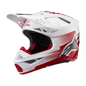 Alpinestars Supertech S-M10 Unite κράνος motocross κόκκινο και λευκό