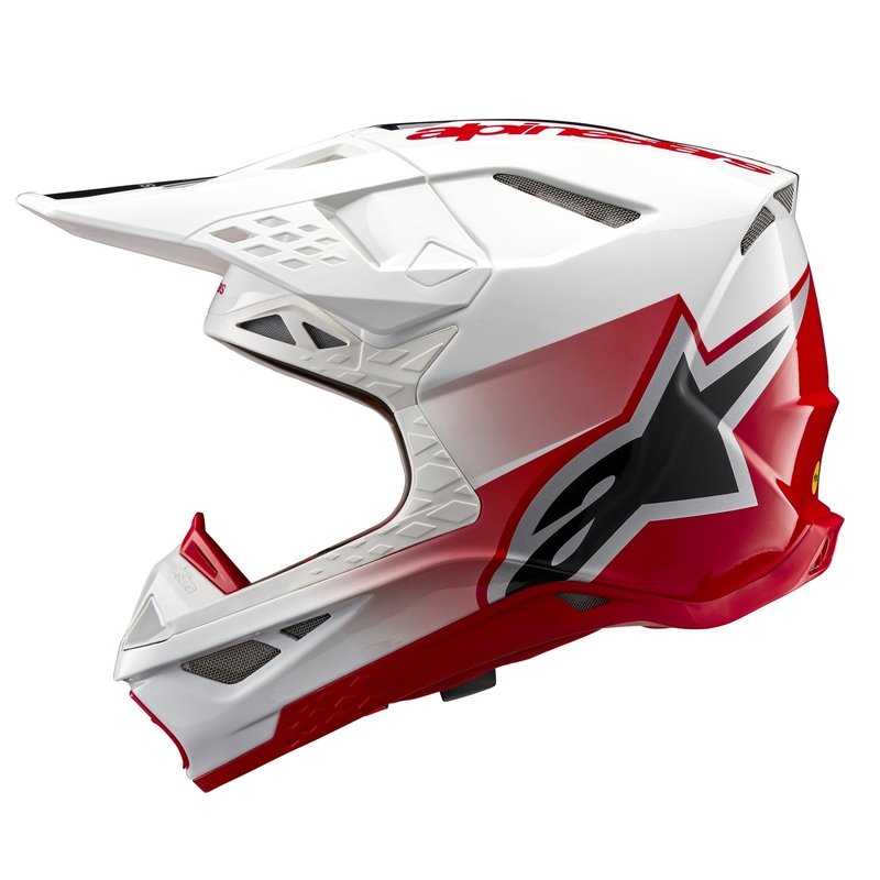 Alpinestars Supertech S-M10 Unite κράνος motocross κόκκινο και λευκό