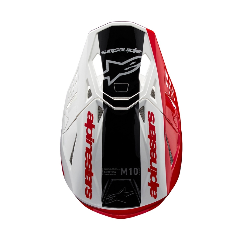 Alpinestars Supertech S-M10 Unite κράνος motocross κόκκινο και λευκό