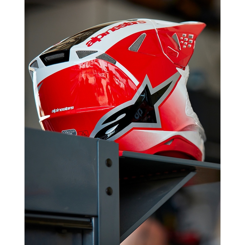 Alpinestars Supertech S-M10 Unite κράνος motocross κόκκινο και λευκό