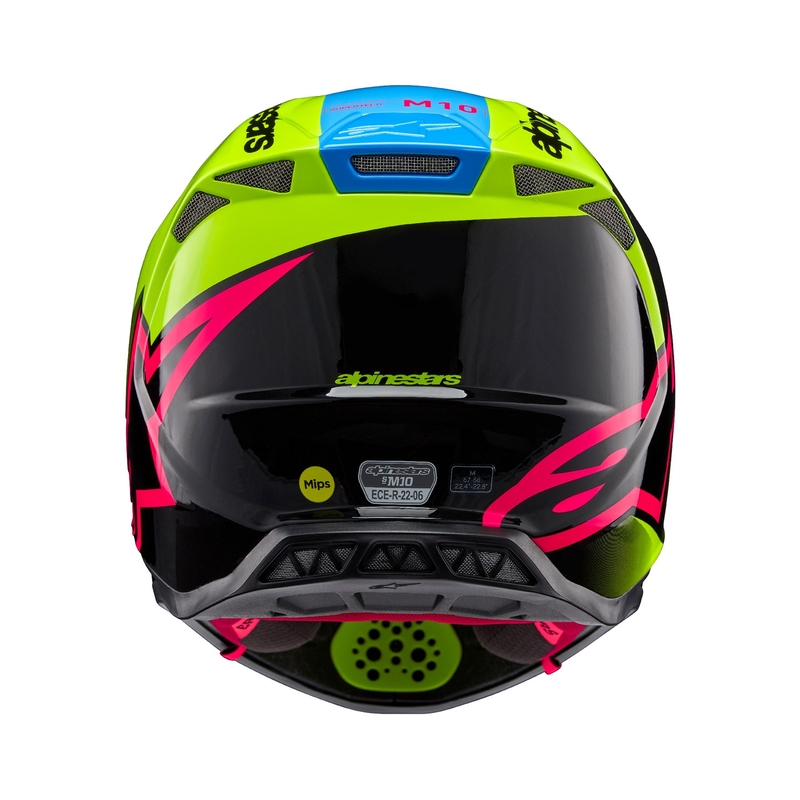 Alpinestars Supertech S-M10 Unite fluo κίτρινο-μαύρο-ροζ κράνος motocross
