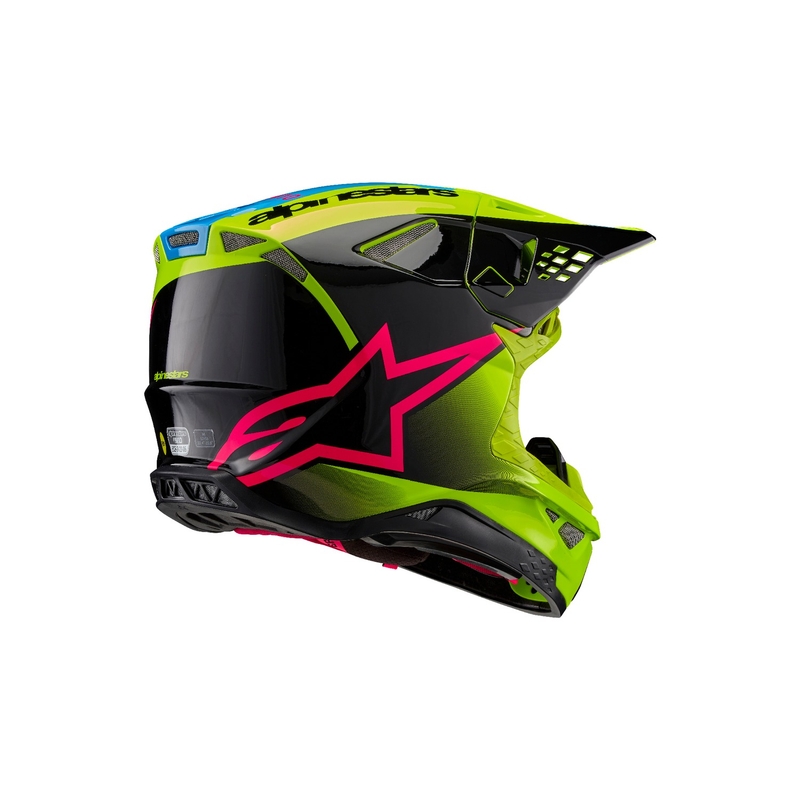 Alpinestars Supertech S-M10 Unite fluo κίτρινο-μαύρο-ροζ κράνος motocross