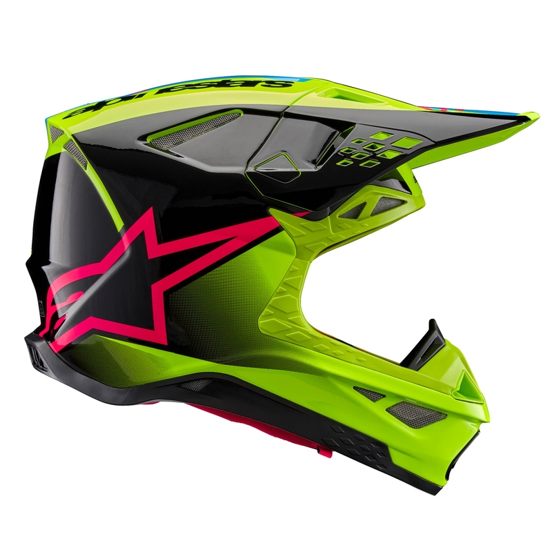 Alpinestars Supertech S-M10 Unite fluo κίτρινο-μαύρο-ροζ κράνος motocross