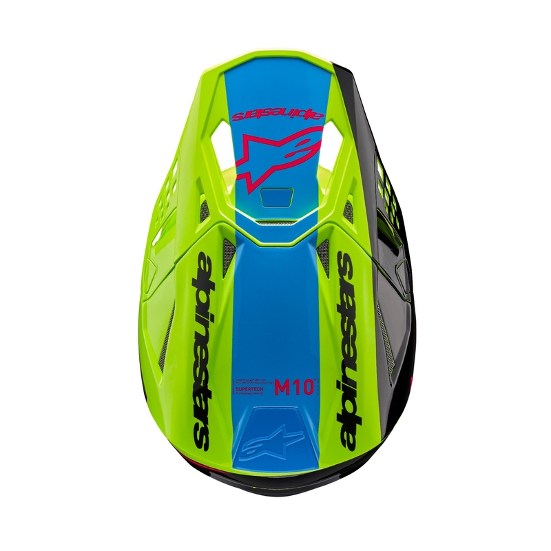 Alpinestars Supertech S-M10 Unite fluo κίτρινο-μαύρο-ροζ κράνος motocross