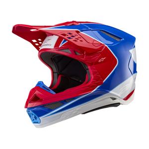 Alpinestars Supertech S-M10 Aeon fluo κόκκινο-μπλε κράνος motocross