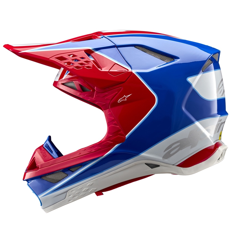 Alpinestars Supertech S-M10 Aeon fluo κόκκινο-μπλε κράνος motocross