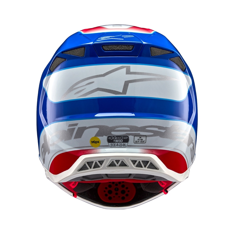 Alpinestars Supertech S-M10 Aeon fluo κόκκινο-μπλε κράνος motocross