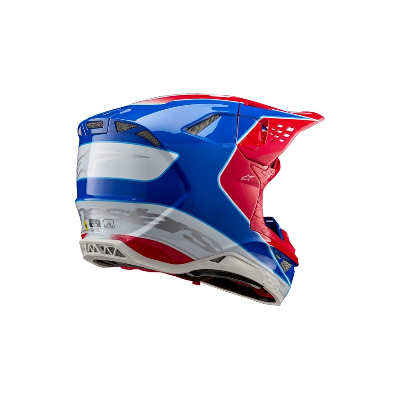 Alpinestars Supertech S-M10 Aeon fluo κόκκινο-μπλε κράνος motocross
