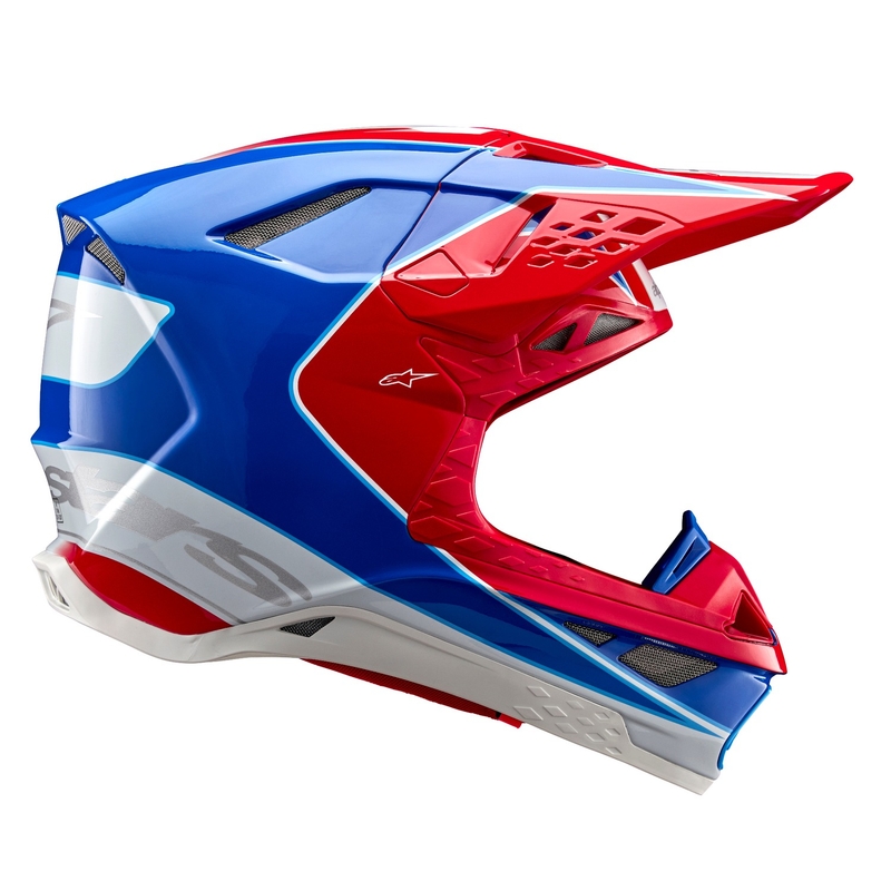 Alpinestars Supertech S-M10 Aeon fluo κόκκινο-μπλε κράνος motocross