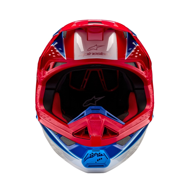 Alpinestars Supertech S-M10 Aeon fluo κόκκινο-μπλε κράνος motocross