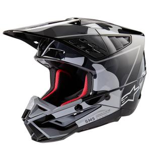 Alpinestars S-M5 Rover 2 κράνος motocross μαύρο και ασημί