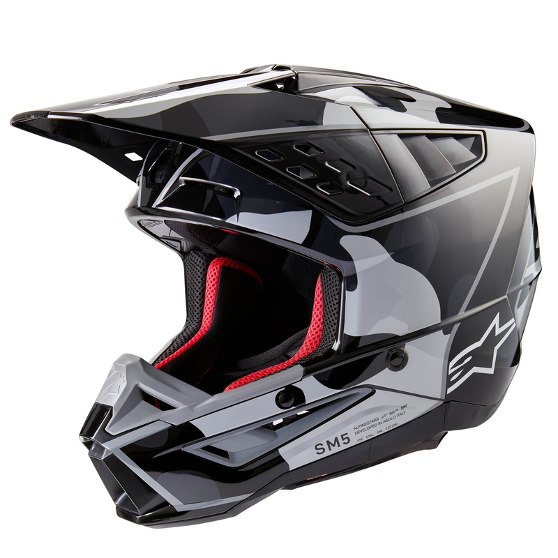 Alpinestars S-M5 Rover 2 κράνος motocross μαύρο και ασημί