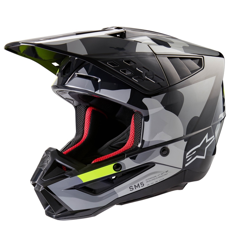 Alpinestars S-M5 Rover 2 κράνος motocross σκούρο γκρι-κίτρινο φλούο