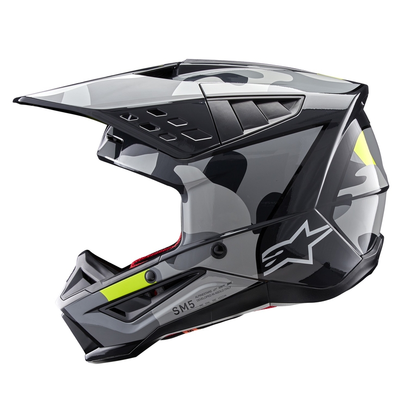 Alpinestars S-M5 Rover 2 κράνος motocross σκούρο γκρι-κίτρινο φλούο