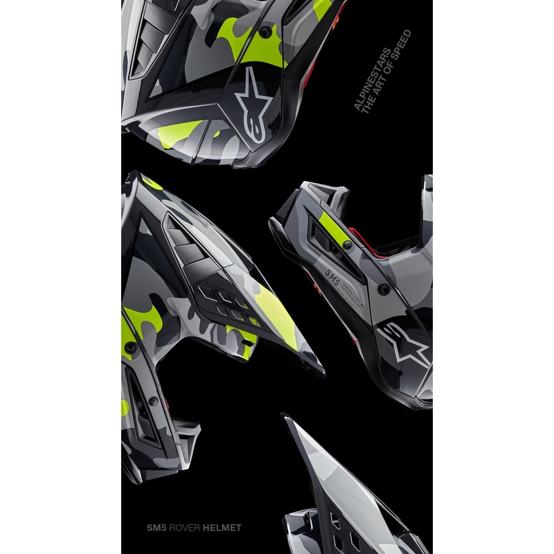 Alpinestars S-M5 Rover 2 κράνος motocross σκούρο γκρι-κίτρινο φλούο