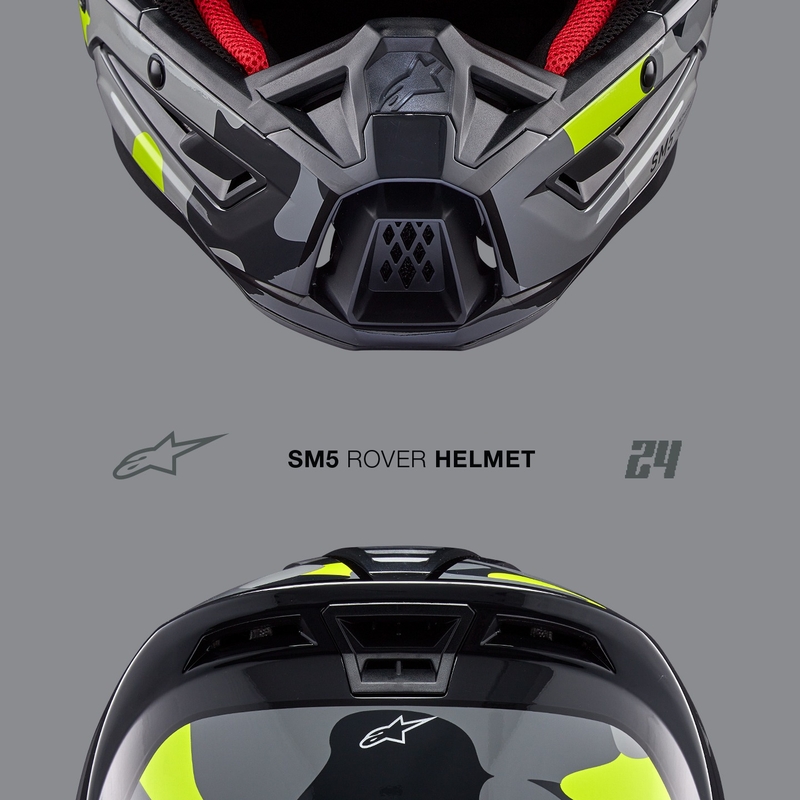 Alpinestars S-M5 Rover 2 κράνος motocross σκούρο γκρι-κίτρινο φλούο