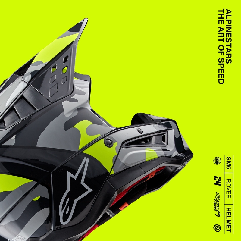 Alpinestars S-M5 Rover 2 κράνος motocross σκούρο γκρι-κίτρινο φλούο