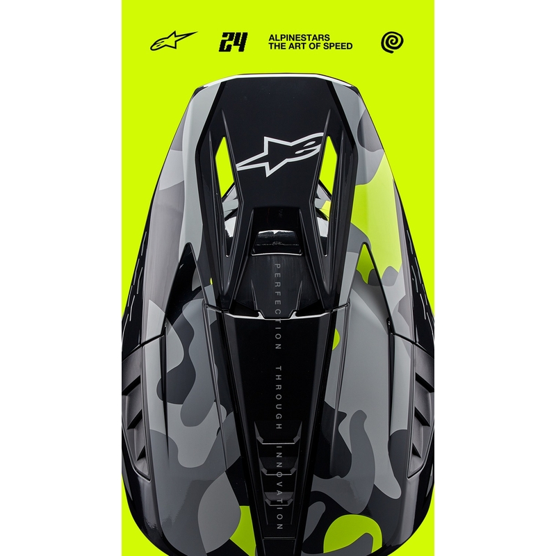 Alpinestars S-M5 Rover 2 κράνος motocross σκούρο γκρι-κίτρινο φλούο