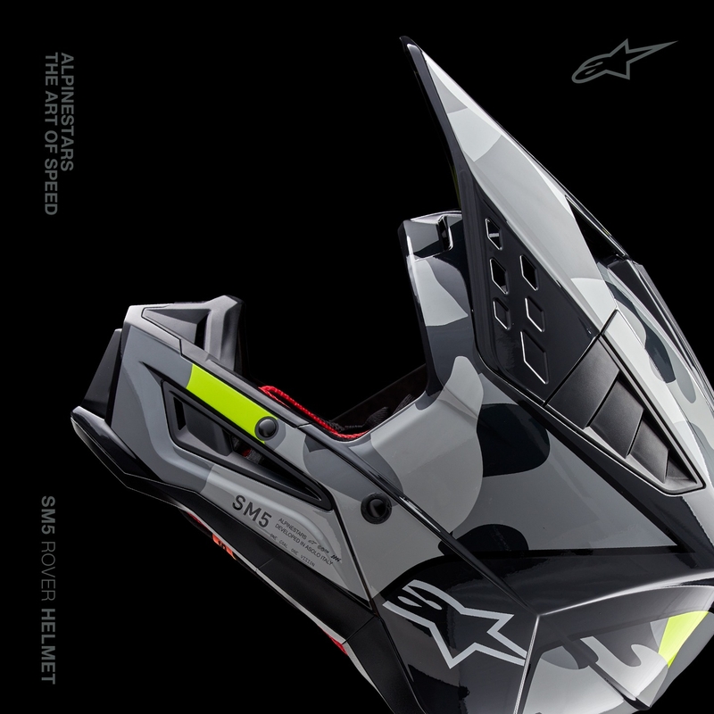 Alpinestars S-M5 Rover 2 κράνος motocross σκούρο γκρι-κίτρινο φλούο