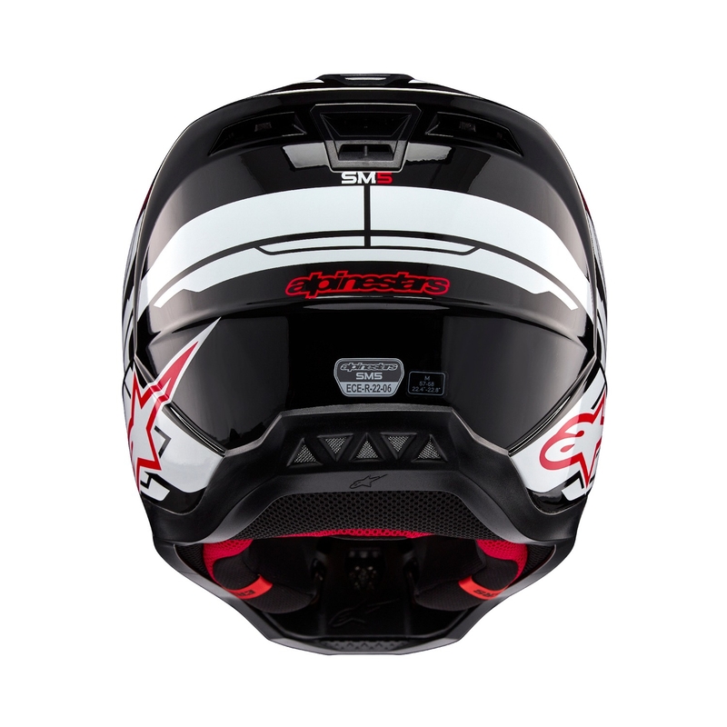 Κράνος Motocross Alpinestars S-M5 Action 2 Μαύρο-Άσπρο-Φλούο Κόκκινο