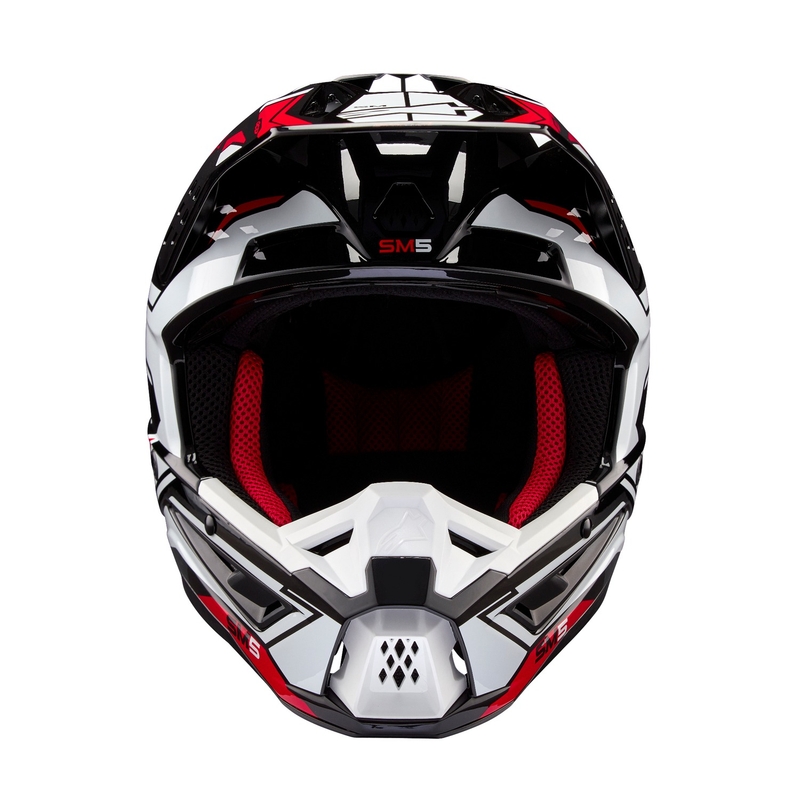 Κράνος Motocross Alpinestars S-M5 Action 2 Μαύρο-Άσπρο-Φλούο Κόκκινο