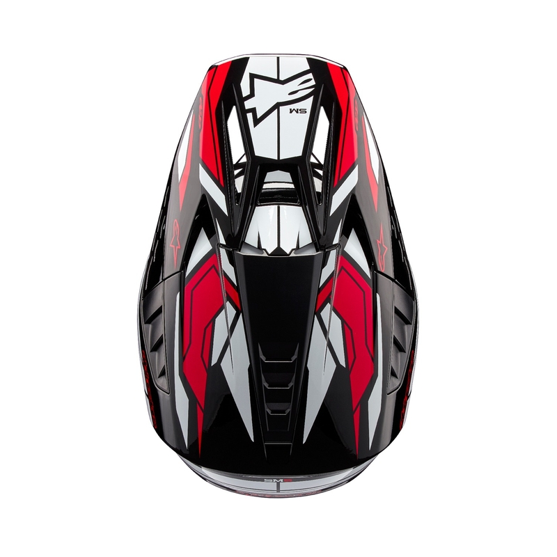 Κράνος Motocross Alpinestars S-M5 Action 2 Μαύρο-Άσπρο-Φλούο Κόκκινο