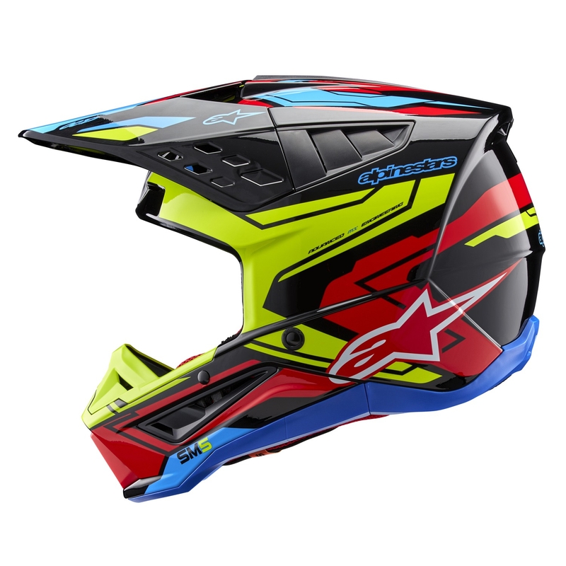 Alpinestars S-M5 Action 2 fluo κίτρινο-fluo κόκκινο κράνος motocross