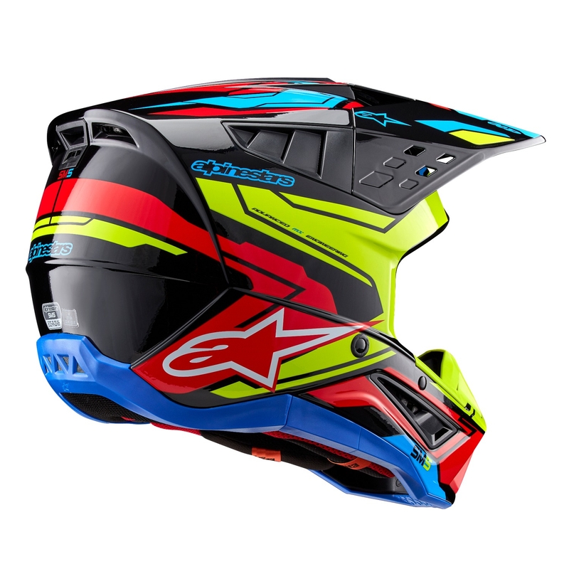 Alpinestars S-M5 Action 2 fluo κίτρινο-fluo κόκκινο κράνος motocross