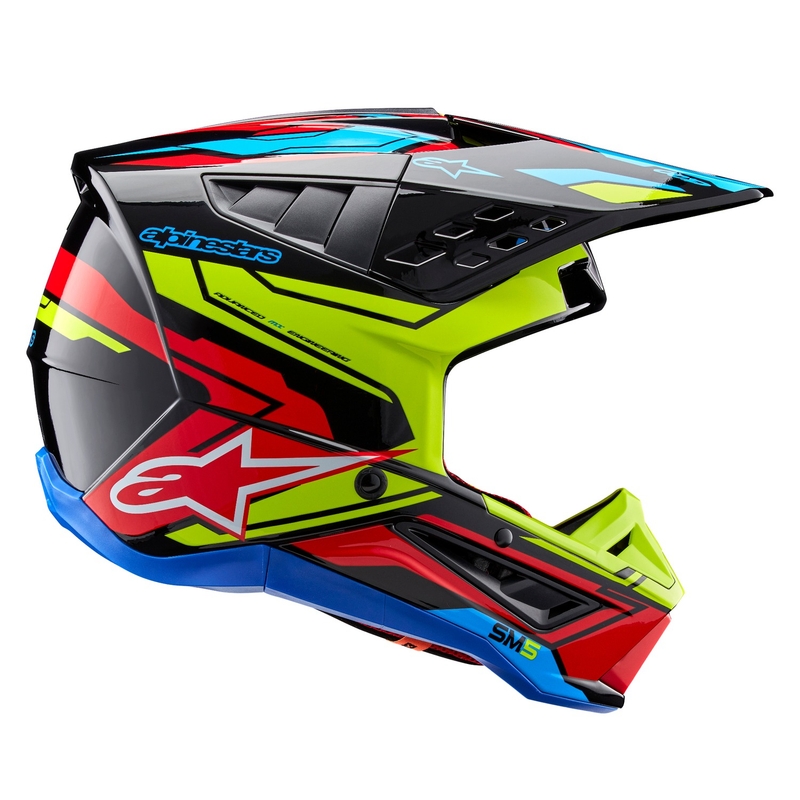 Alpinestars S-M5 Action 2 fluo κίτρινο-fluo κόκκινο κράνος motocross