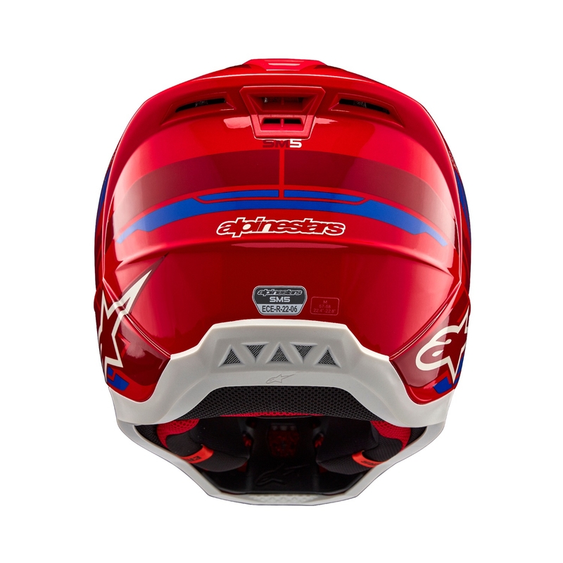Alpinestars S-M5 Action 2 fluo κόκκινο-μπλε κράνος motocross