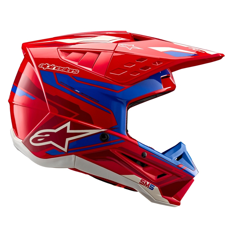 Alpinestars S-M5 Action 2 fluo κόκκινο-μπλε κράνος motocross