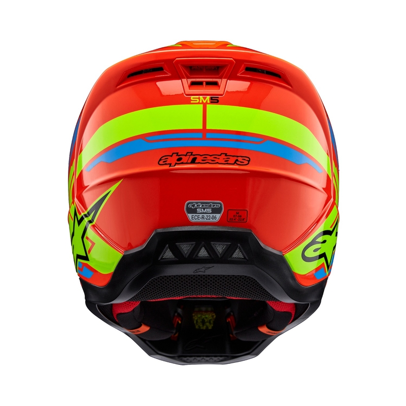 Alpinestars S-M5 Action 2 fluo πορτοκαλί-φωτογάλαζο-fluo κίτρινο κράνος motocross