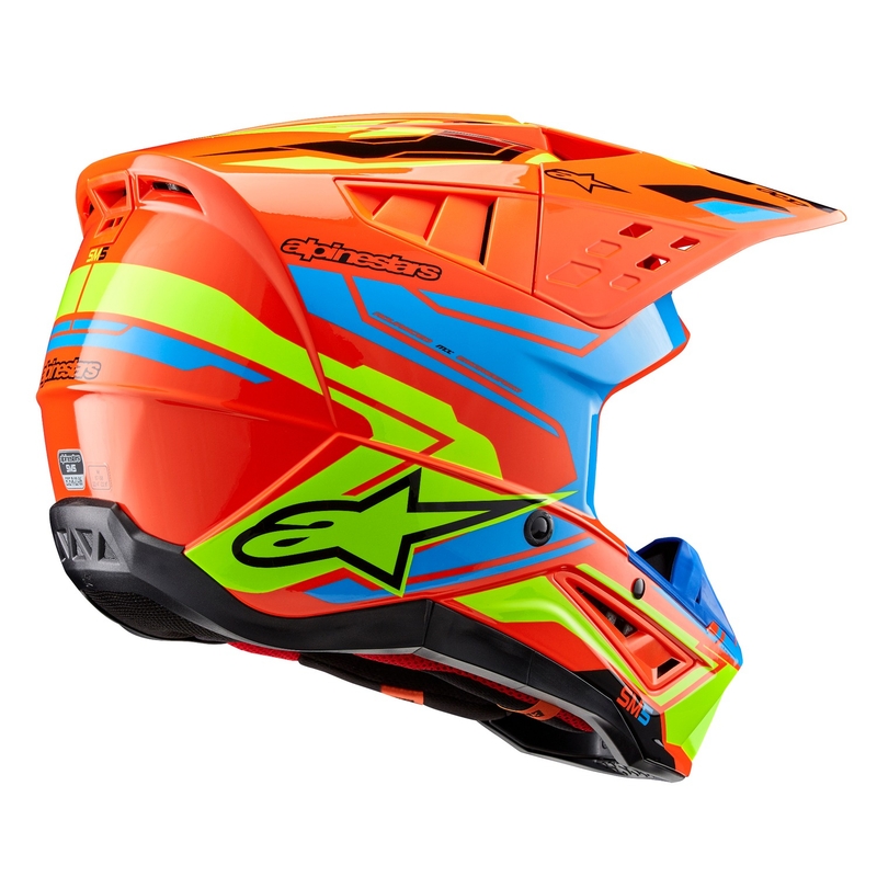 Alpinestars S-M5 Action 2 fluo πορτοκαλί-φωτογάλαζο-fluo κίτρινο κράνος motocross
