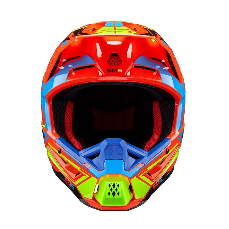 Alpinestars S-M5 Action 2 fluo πορτοκαλί-φωτογάλαζο-fluo κίτρινο κράνος motocross