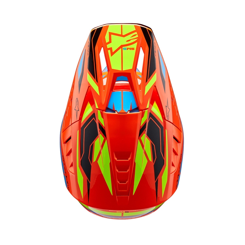 Alpinestars S-M5 Action 2 fluo πορτοκαλί-φωτογάλαζο-fluo κίτρινο κράνος motocross