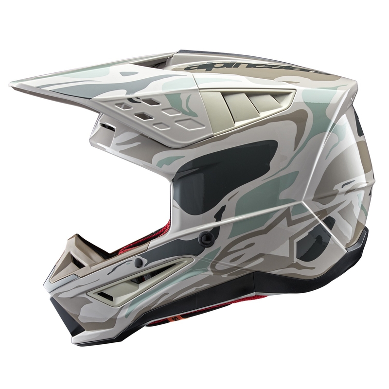 Alpinestars S-M5 Mineral γκρι-πράσινο κράνος motocross παραλλαγής